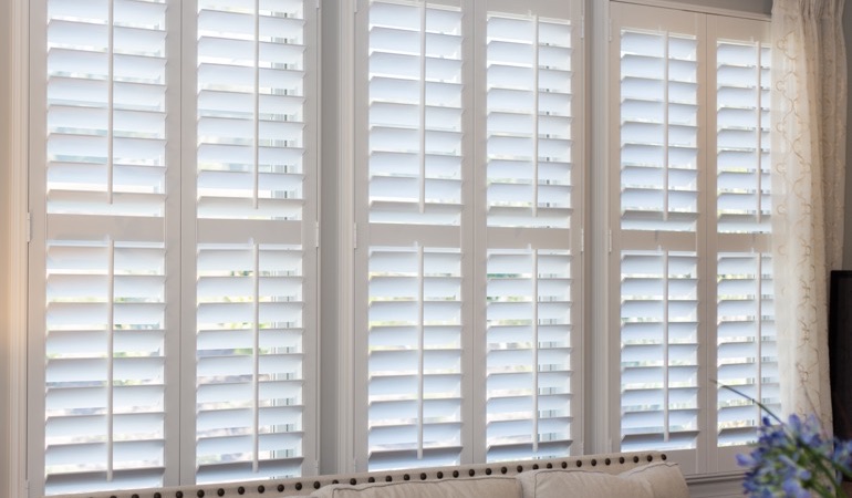 Faux wood plantation shutters in Miami